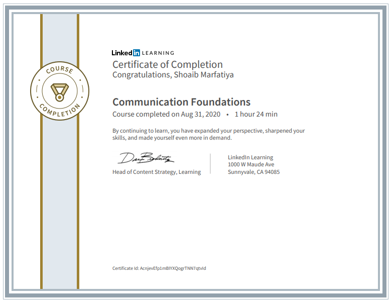 certificate for Communication Foundation